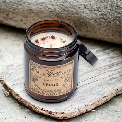 6 oz Botanical Candle in Amber Glass Jar - Cedar – Candle