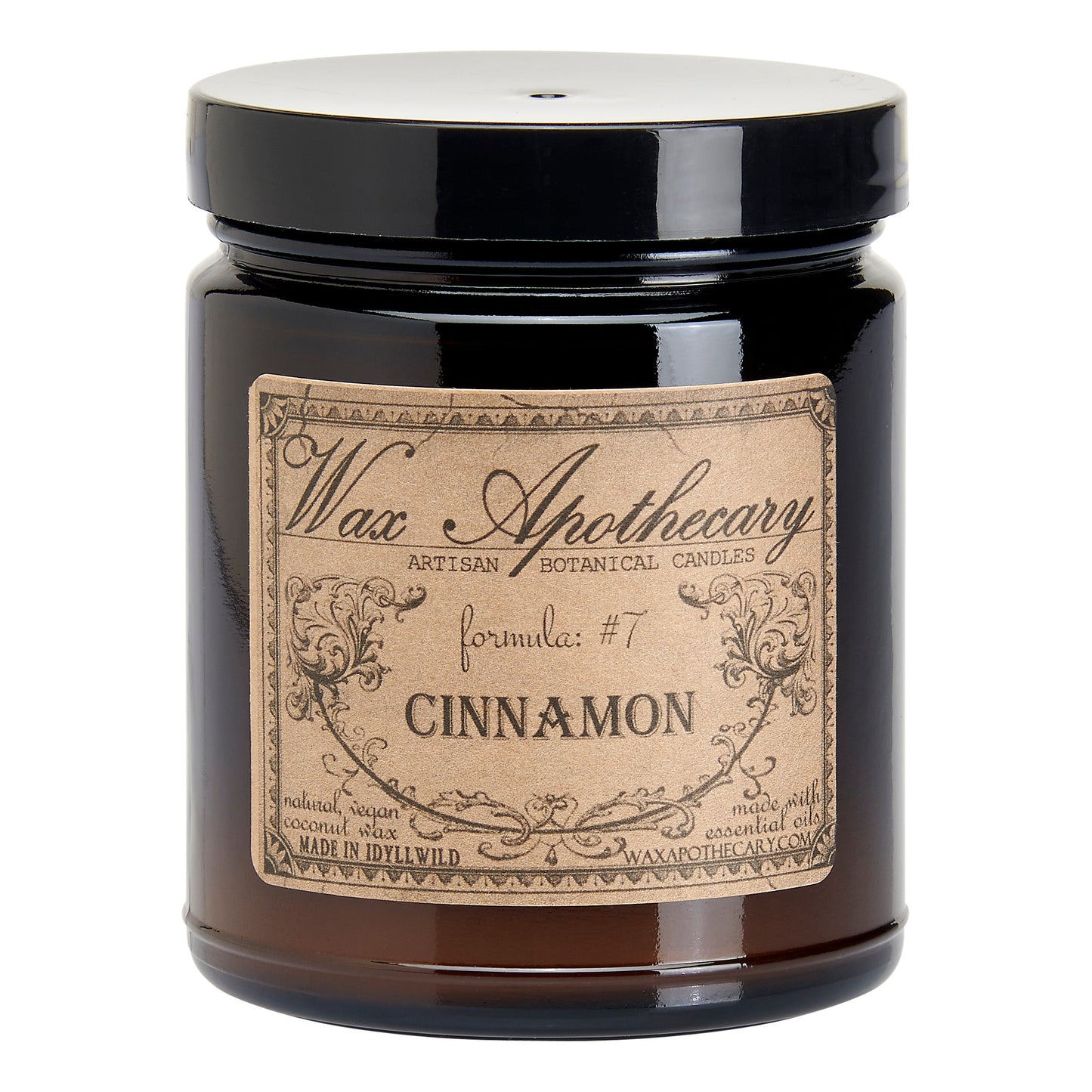 6 oz Botanical Candle in Amber Glass Jar - Cinnamon