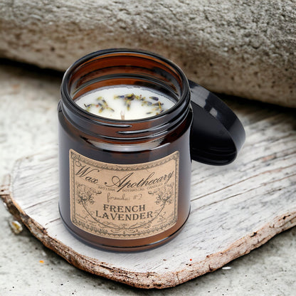 6 oz Botanical Candle in Amber Glass Jar - French Lavender – Candle
