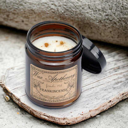 6 oz Botanical Candle in Amber Glass Jar - Frankincense – Candle