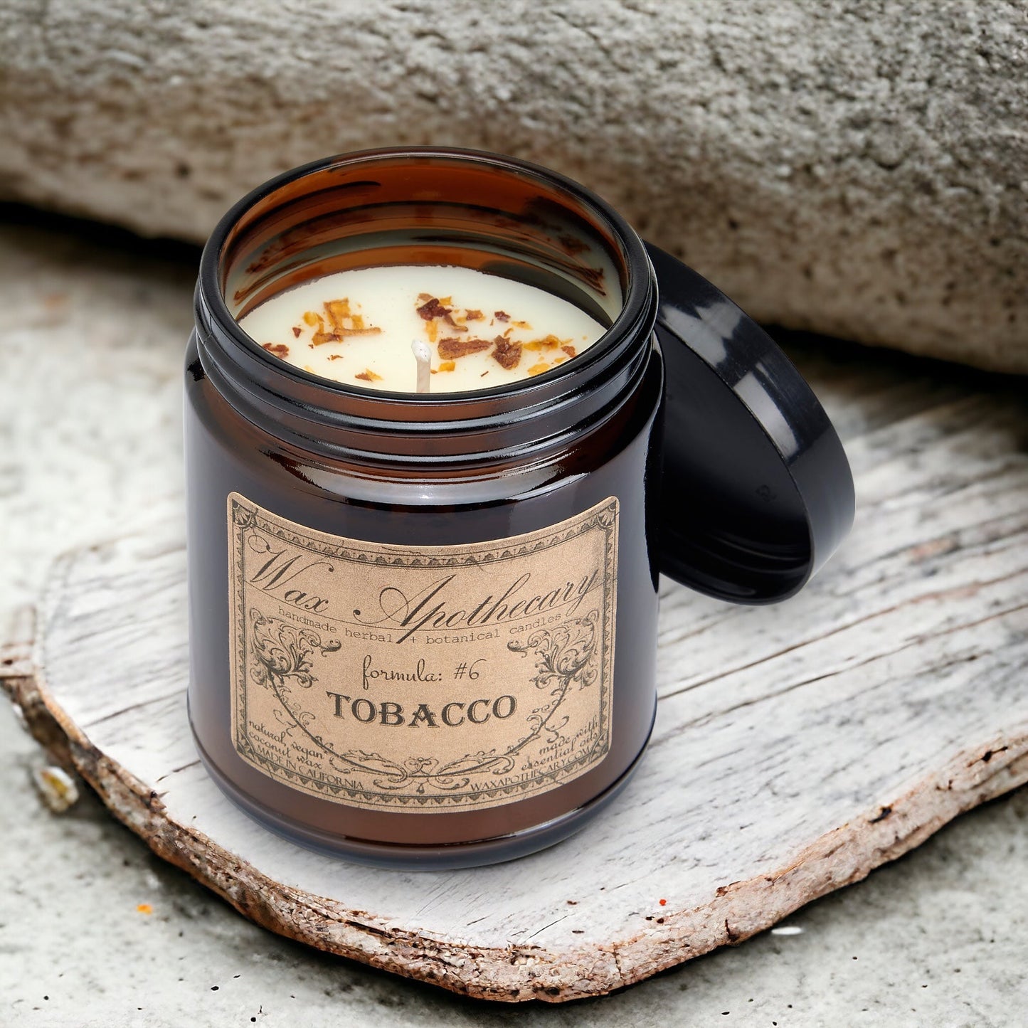 6 oz Botanical Candle in Amber Glass Jar - Tobacco – Candle