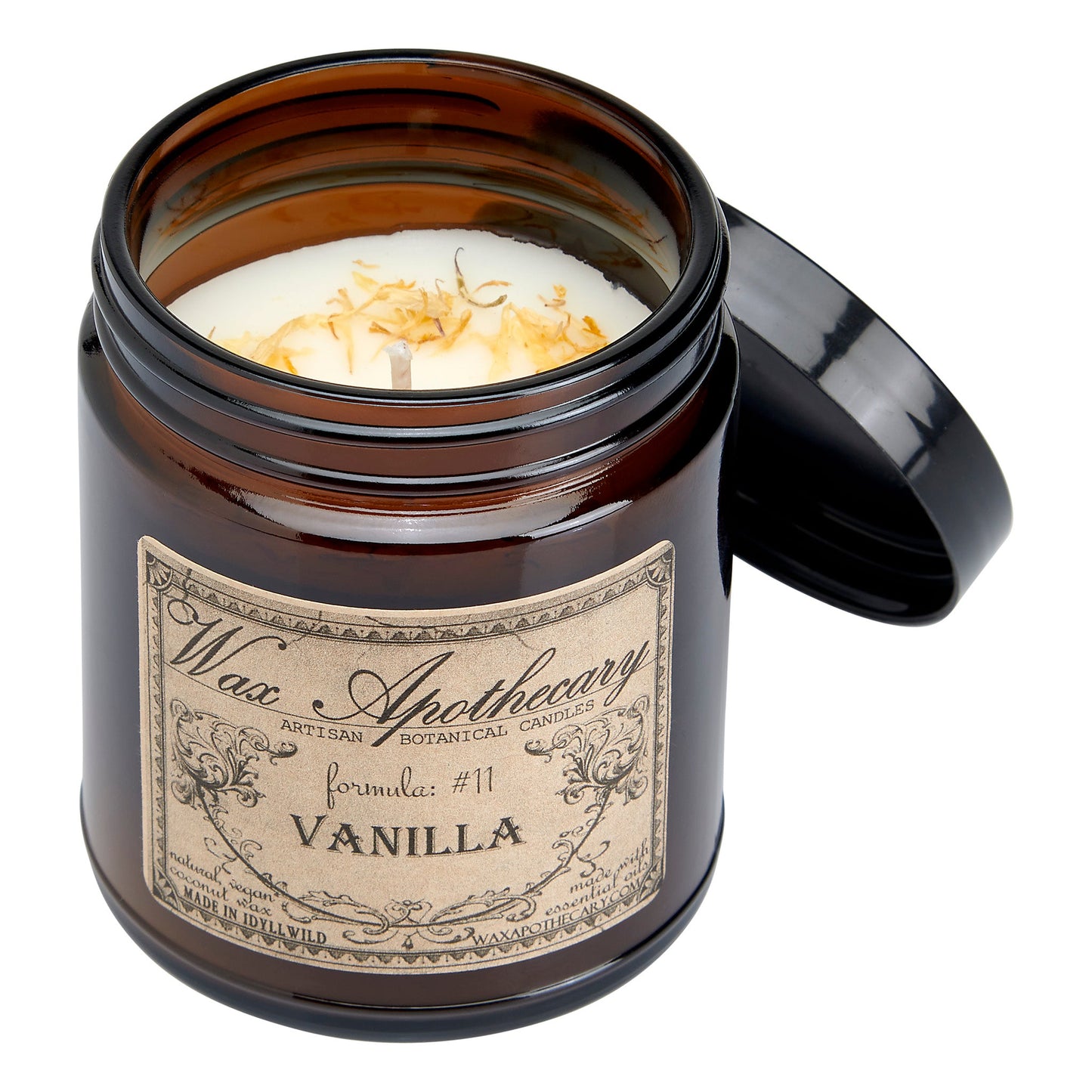 6 oz Botanical Candle in Amber Glass Jar - Vanilla – Candle