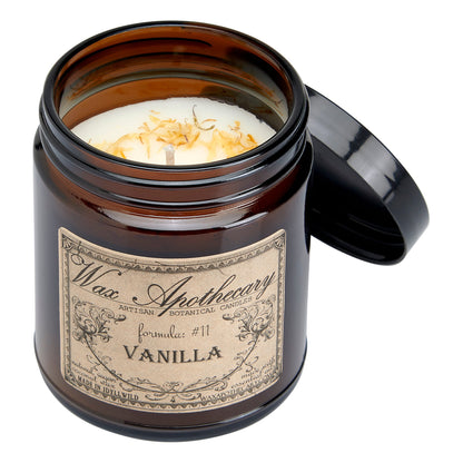 6 oz Botanical Candle in Amber Glass Jar - Vanilla – Candle