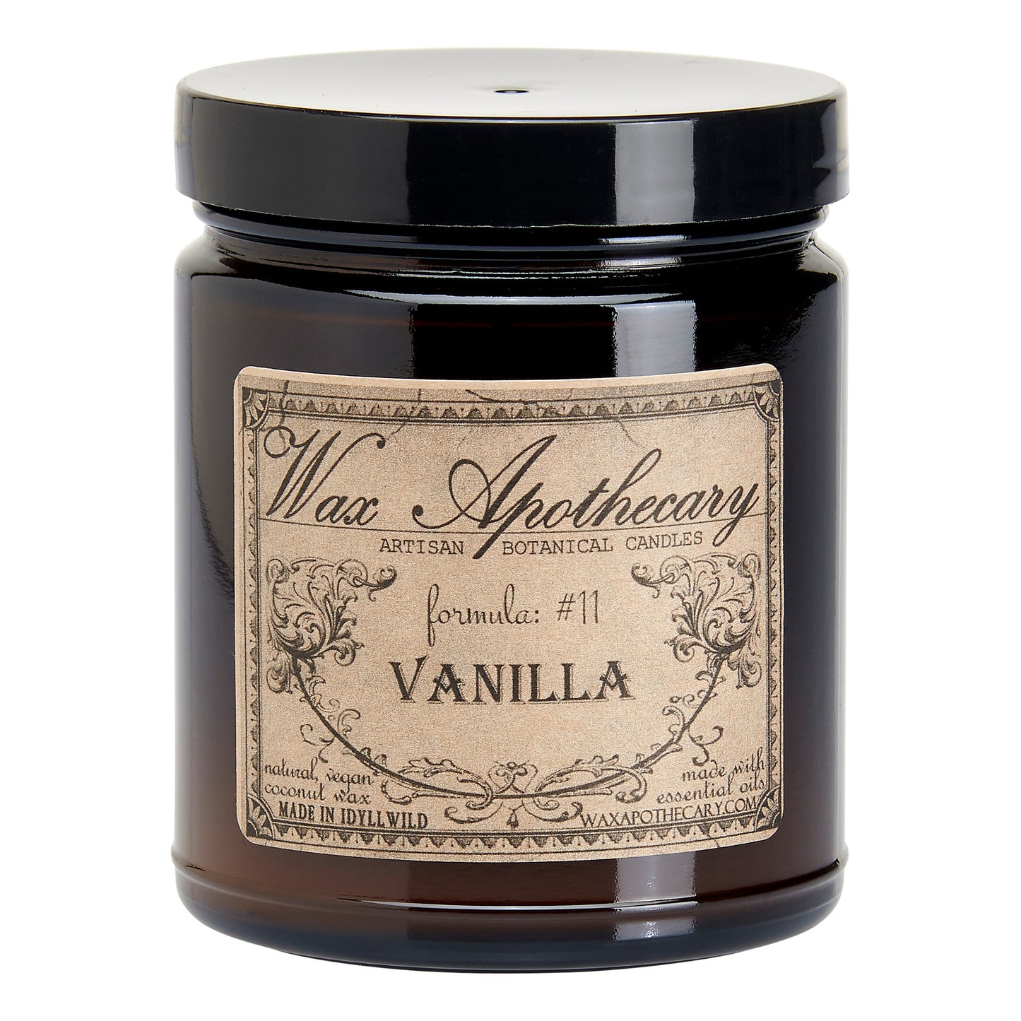 6 oz Botanical Candle in Amber Glass Jar - Vanilla – Candle