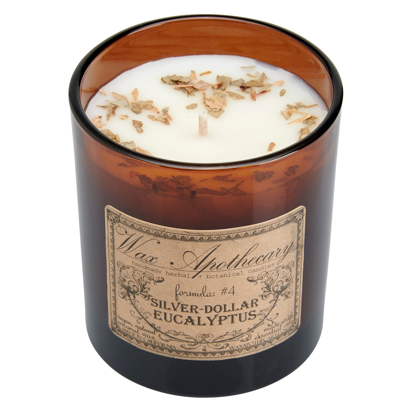 9 oz Silver-Dollar Eucalyptus Artisan Amber Glass Candle – Candle
