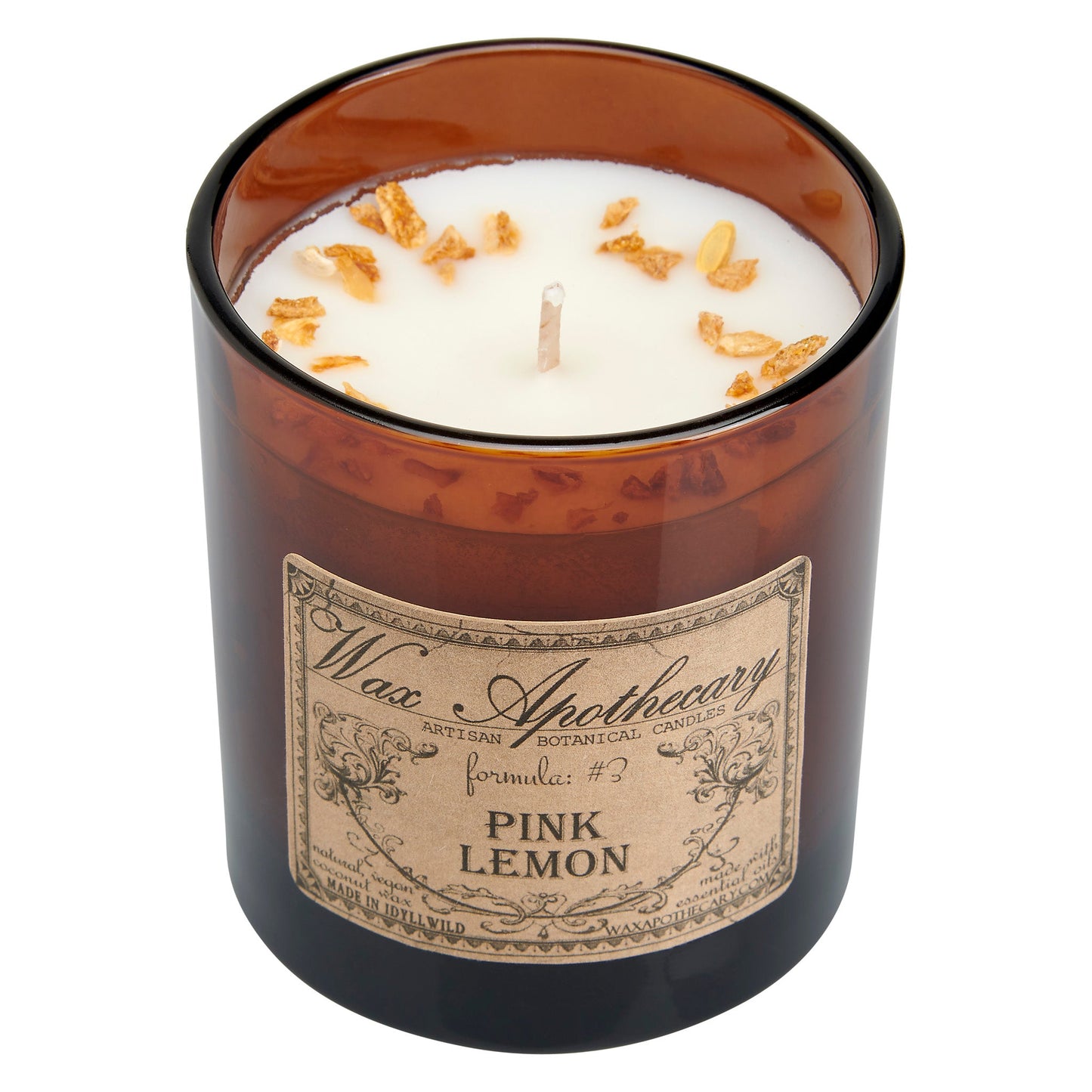 9 oz Pink Lemon Artisan Amber Glass Candle – Candle