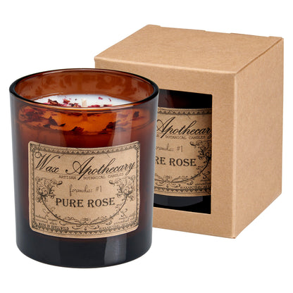 9 oz Pure Rose Artisan Amber Glass Candle