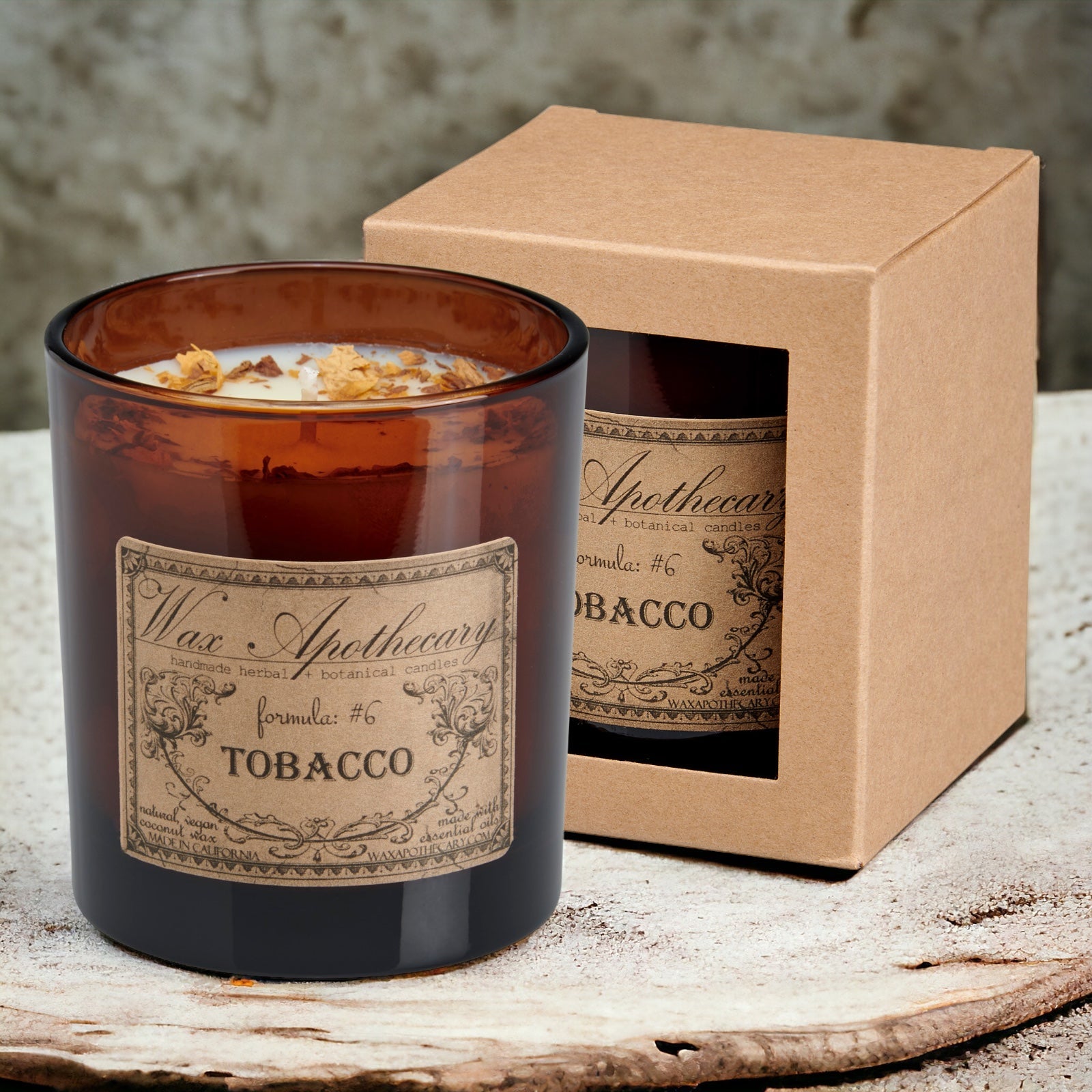 9 oz Tobacco Artisan Amber Glass Candle – Candle