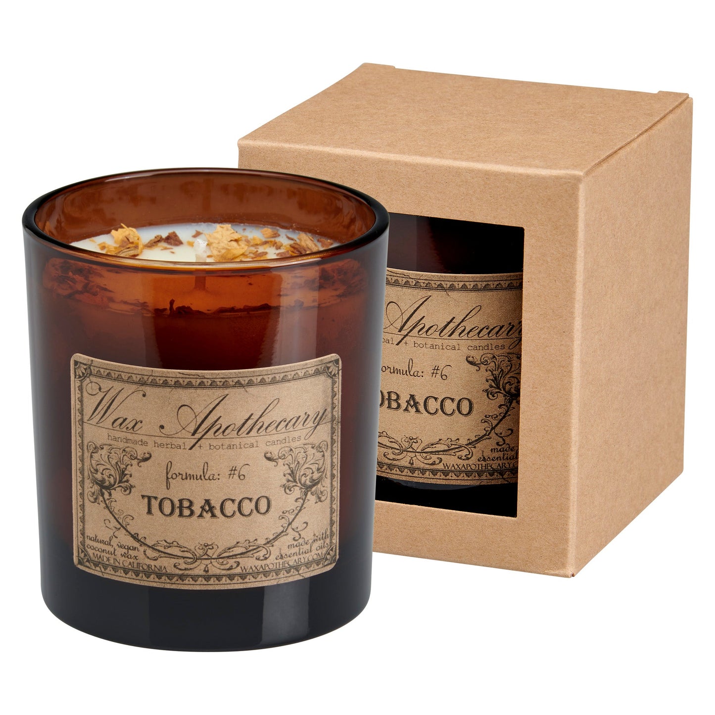 9 oz Tobacco Artisan Amber Glass Candle – Candle