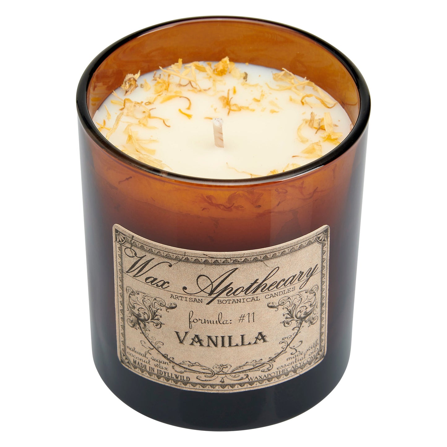 9 oz Vanilla Artisan Amber Glass Candle