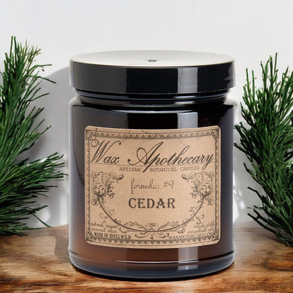 6 oz Botanical Candle in Amber Glass Jar - Cedar – Candle