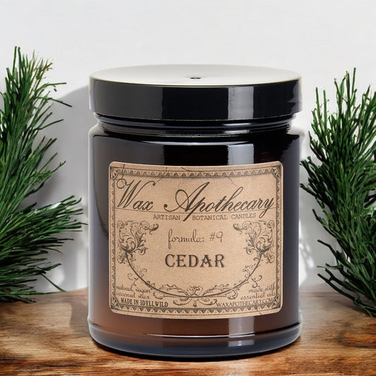 6 oz Botanical Candle in Amber Glass Jar - Cedar – Candle