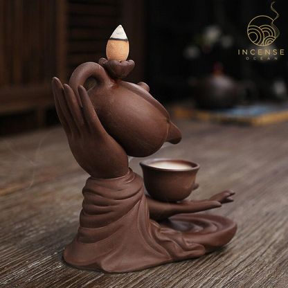 Ceramic Hand Waterfall Incense Burner
