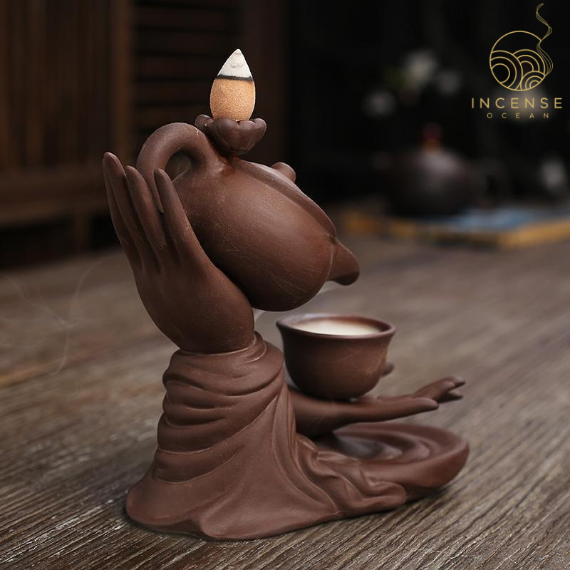 Ceramic Hand Waterfall Incense Burner