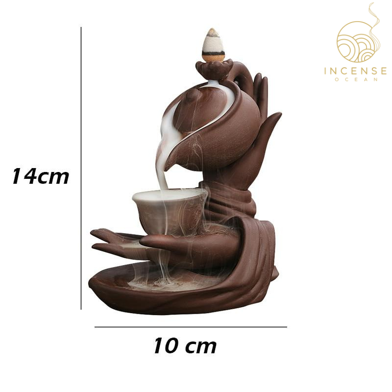 Ceramic Hand Waterfall Incense Burner