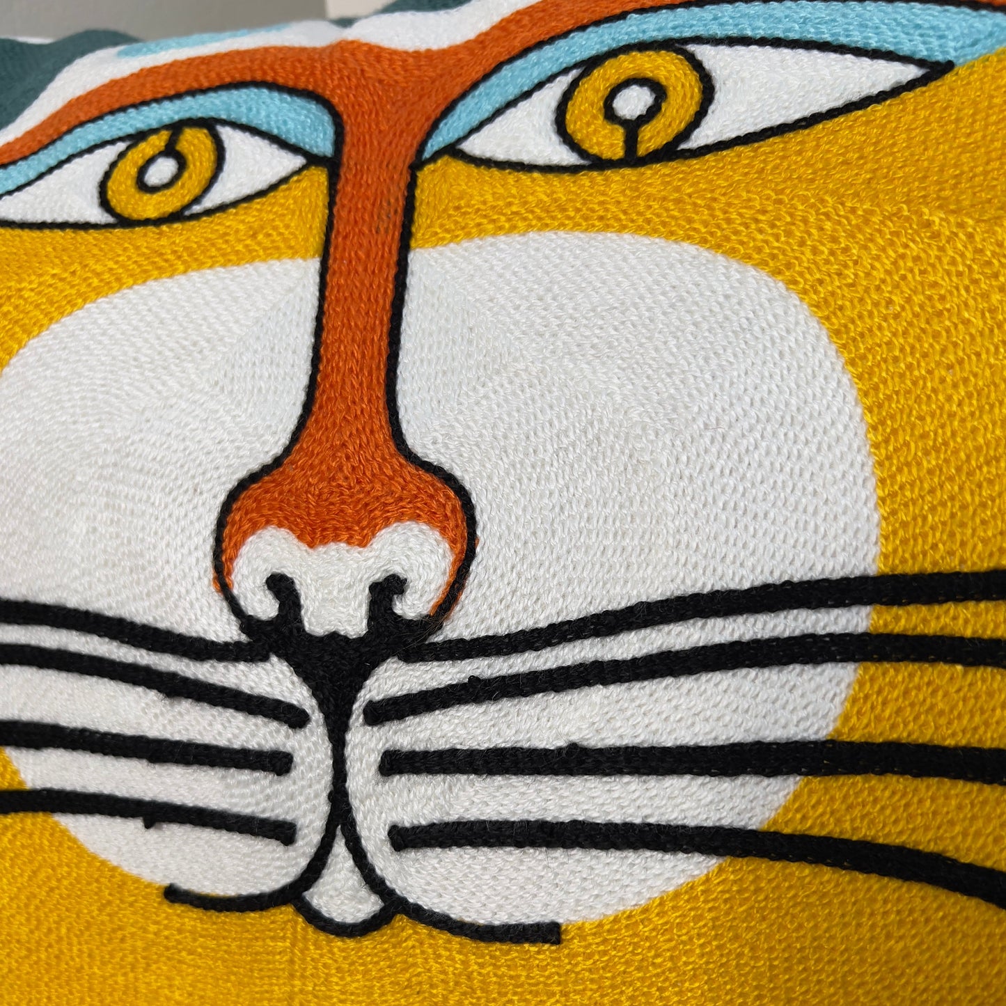 Checkered Taxi Cat Embroidered Pillow Cover – Throw Pillows