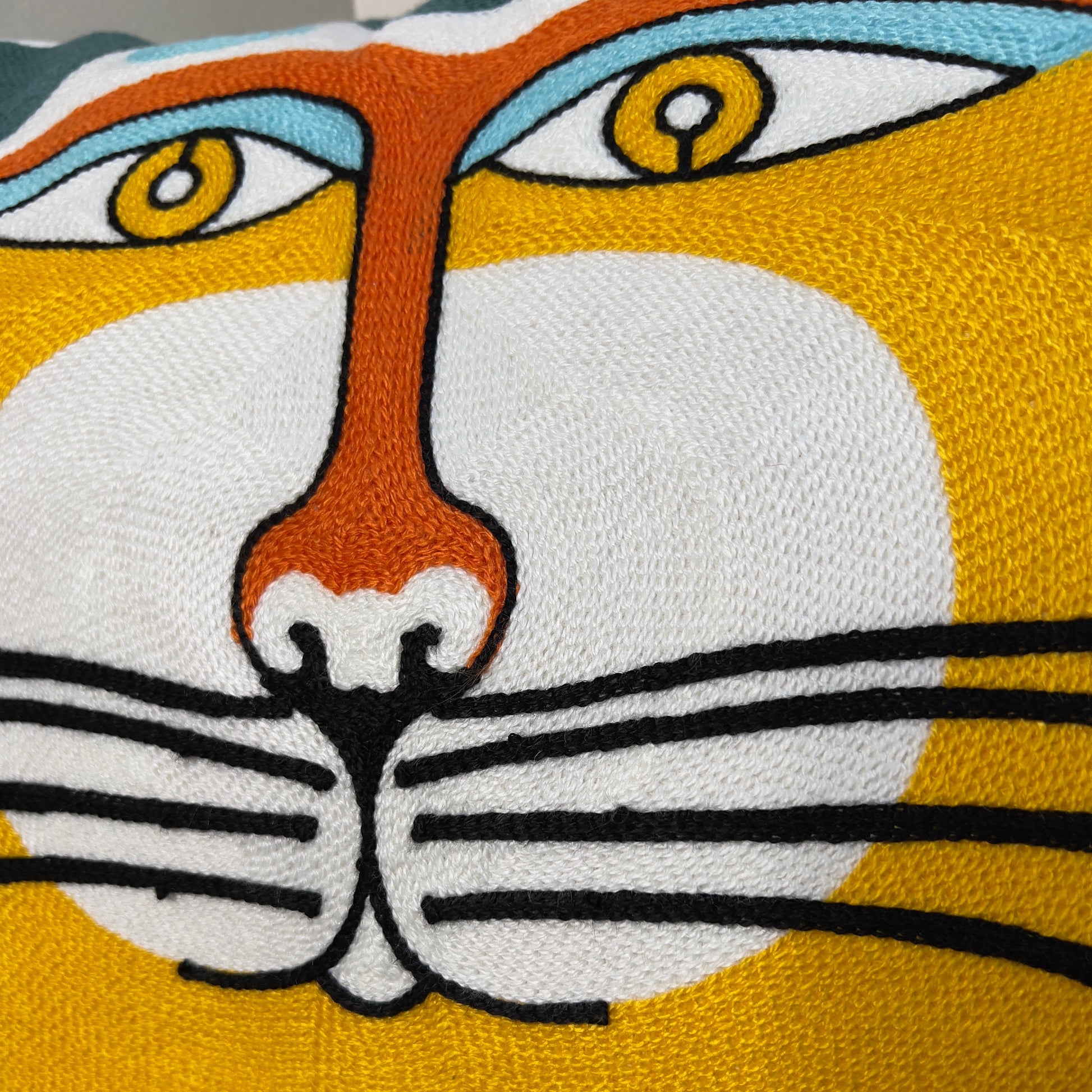 Checkered Taxi Cat Embroidered Pillow Cover – Throw Pillows