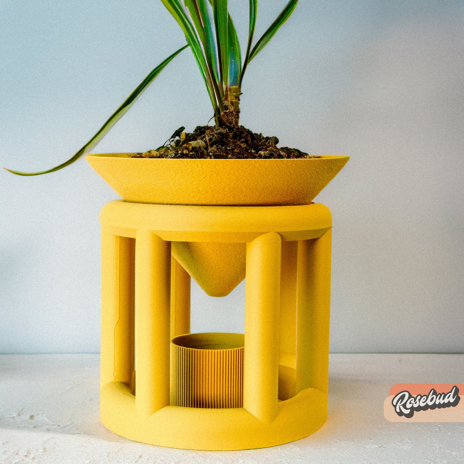 Conduit Plant Stand with Planter & Catch – Mustard Pots & Planters