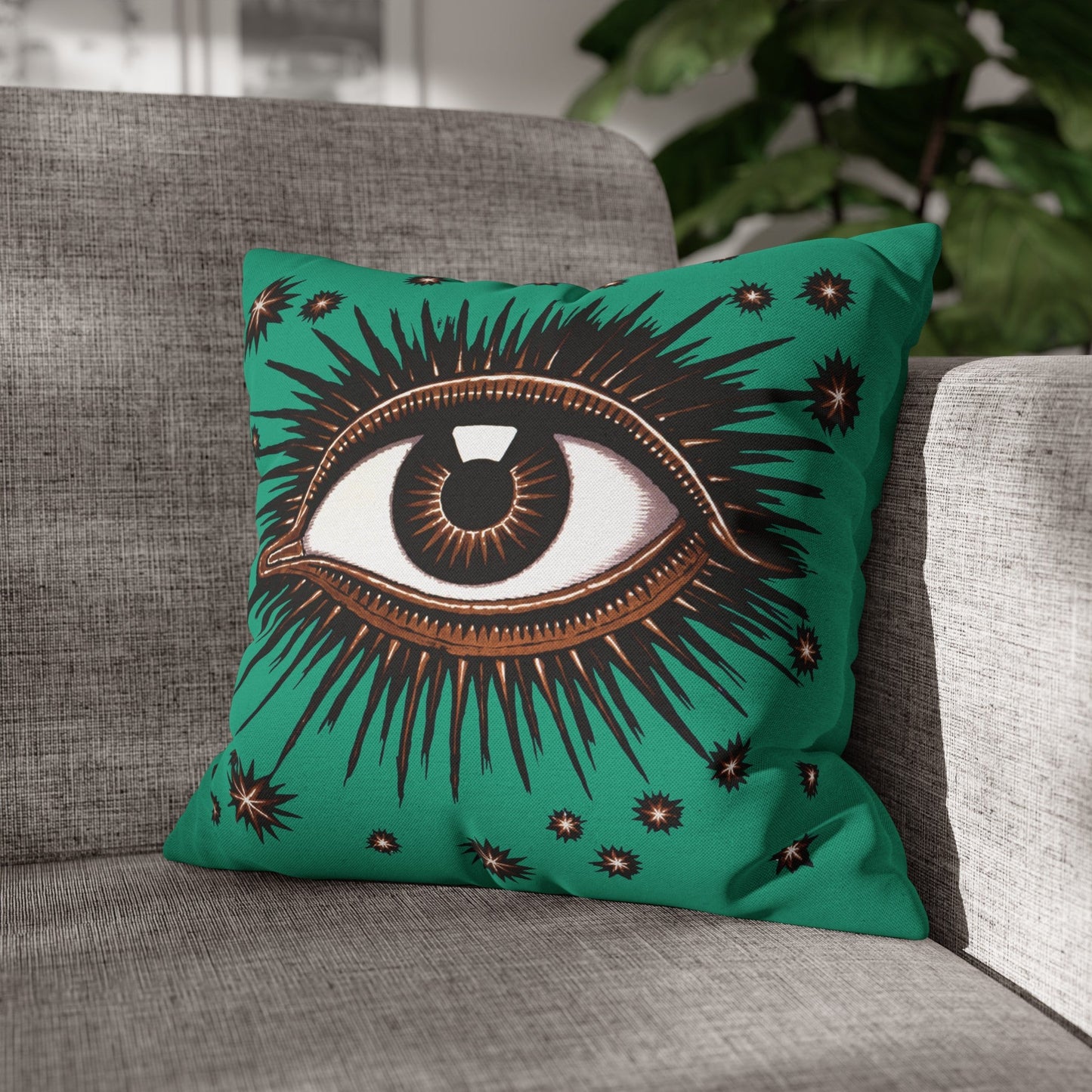 "All Seeing Eye"  - Throw Pillow (Teal)