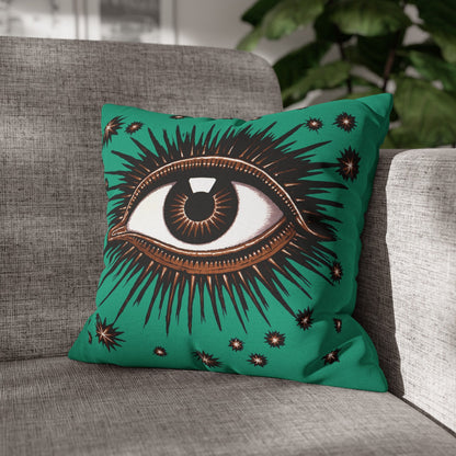 "All Seeing Eye"  - Throw Pillow (Teal)