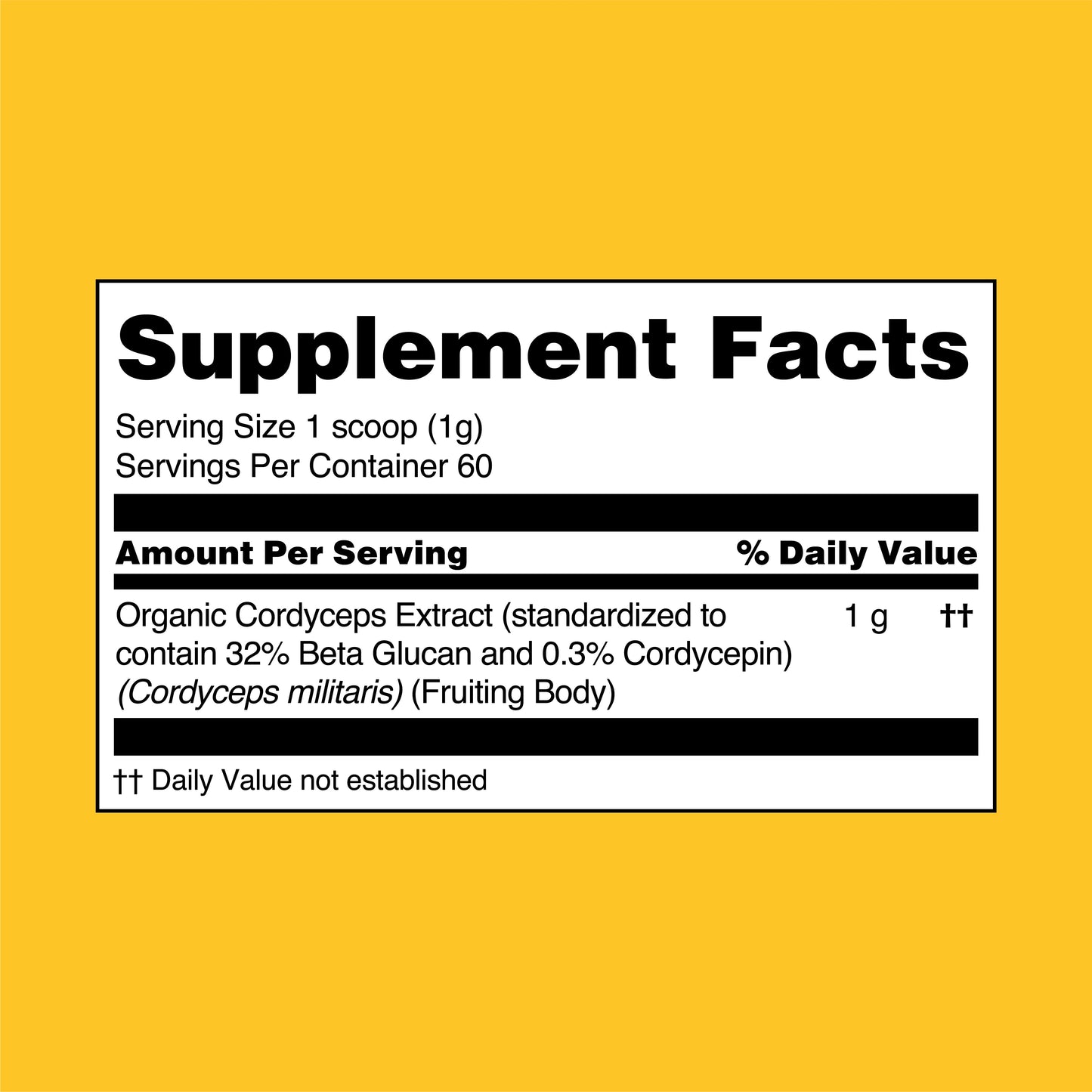 Cordyceps Mushroom Extract Powder – 10,000mg for Energy & Performance