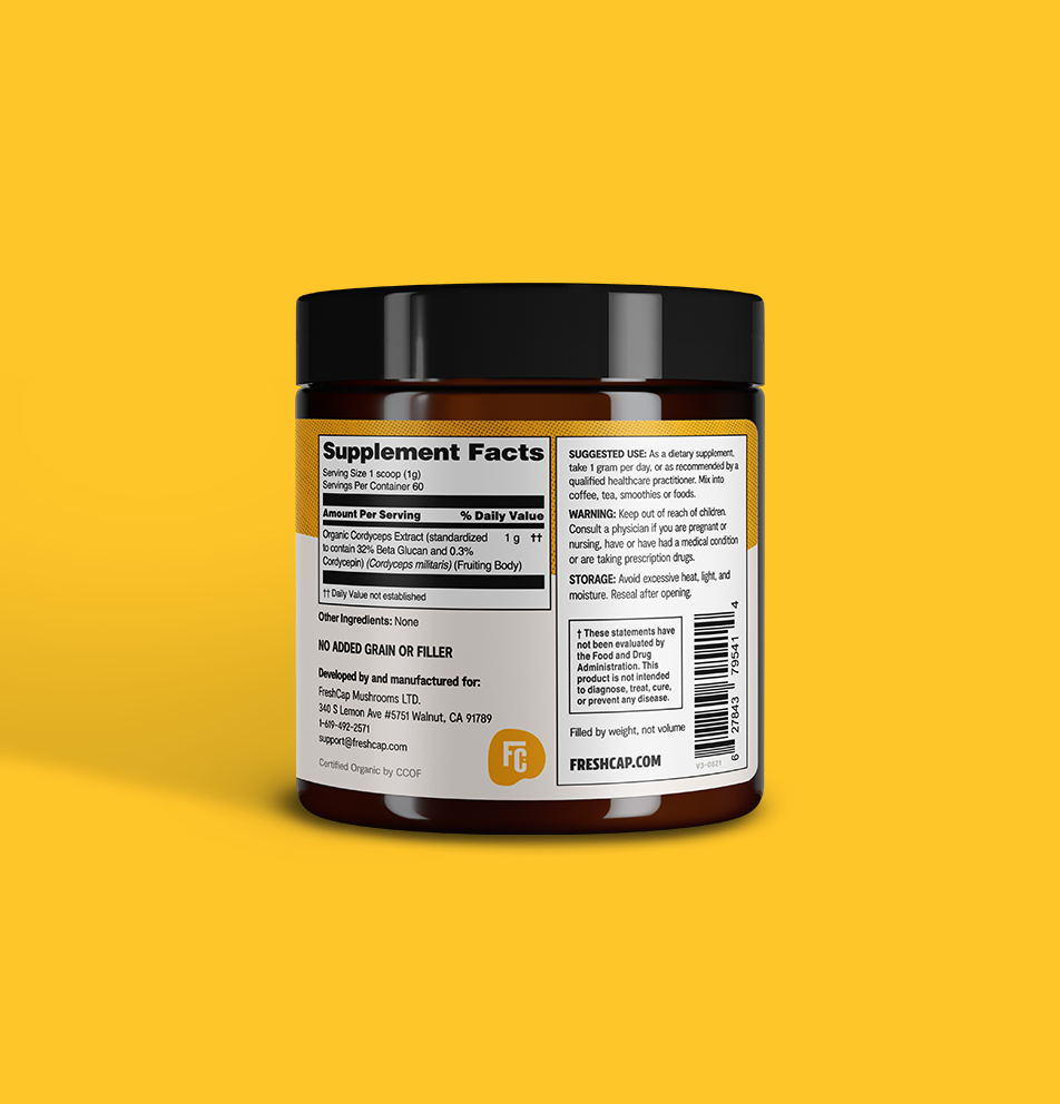 Cordyceps Mushroom Extract Powder – 10,000mg for Energy & Performance