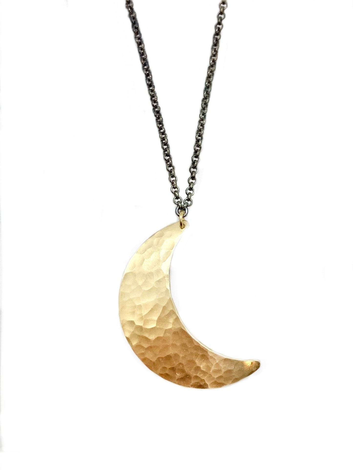 Crescent Moon Necklace in Brass | Moon Phase Necklace – necklaces