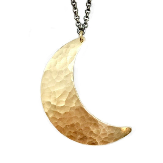 Crescent Moon Necklace in Brass | Moon Phase Necklace – necklaces