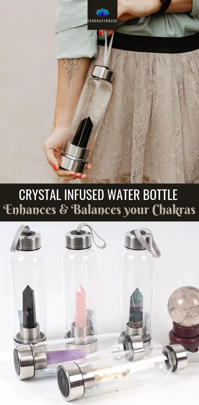 Crystal Infused Glass Water Bottle – 550ml