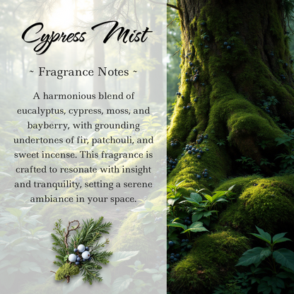Cypress Mist Crystal-Enhanced Reed Oil Diffuser, 100ml