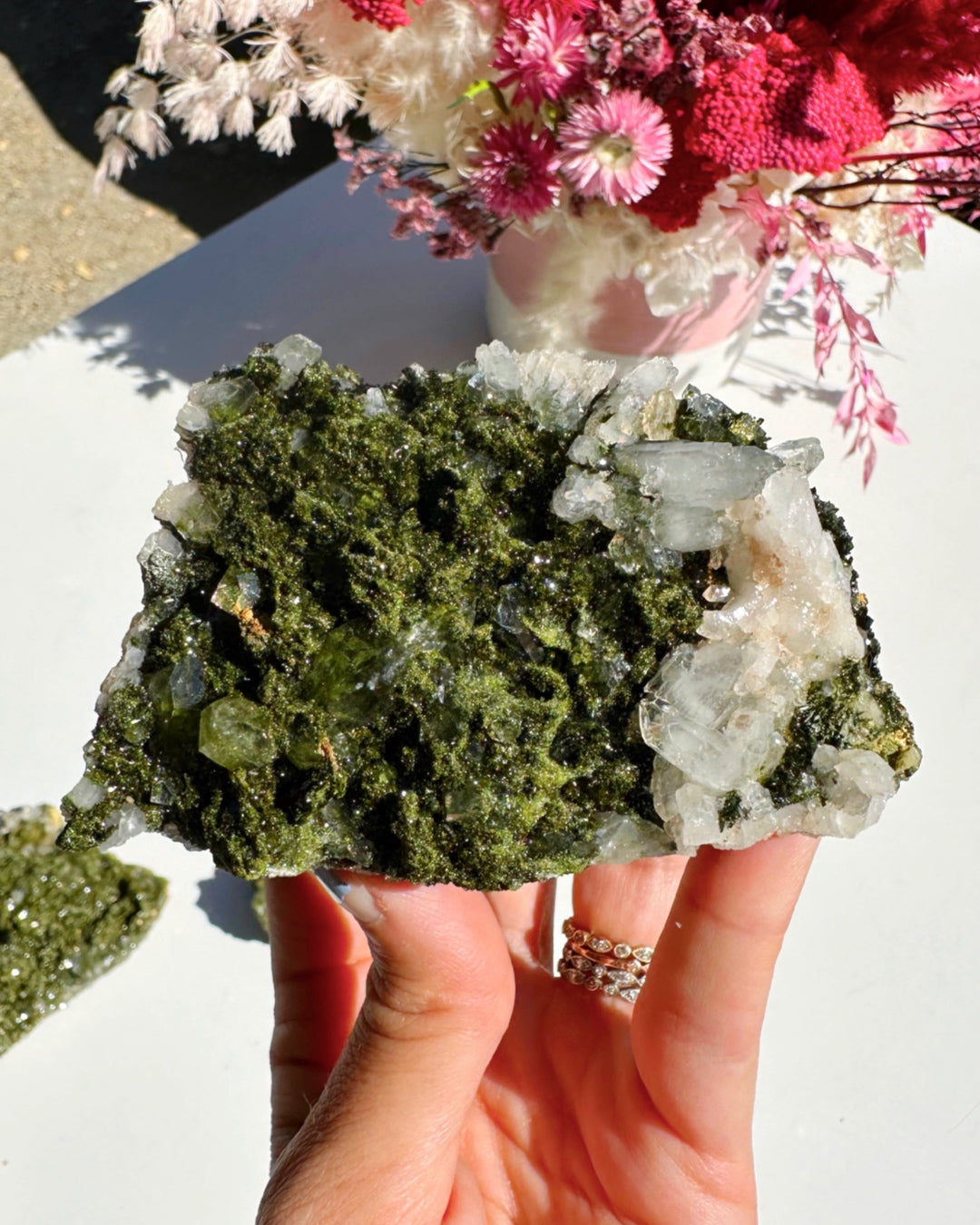 Epidote Quartz Cluster –
