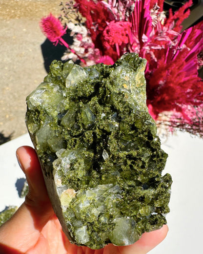 Epidote Quartz Cluster –