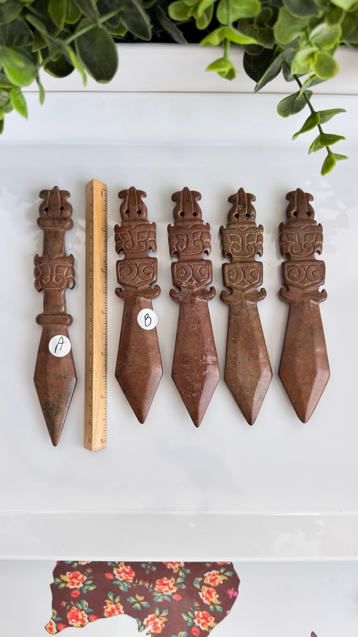 Hand-Carved Jade Tiger Athame – 6" Ritual Knife for Strength
