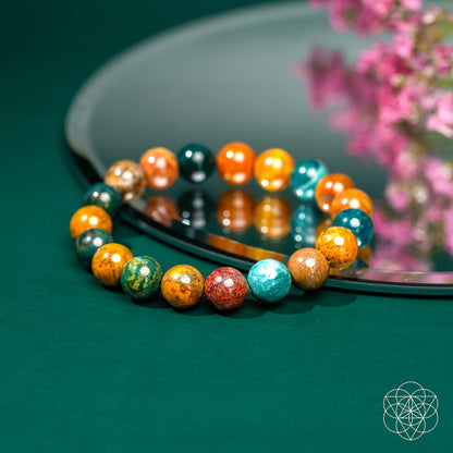 Ocean Jasper Bracelet – Natural Stone Beaded – Bracelet