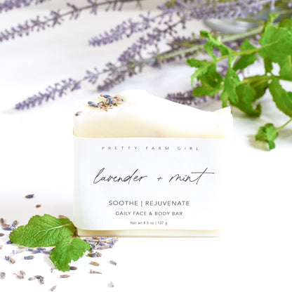 Lavender + Mint - Handmade Tallow Soap Bar