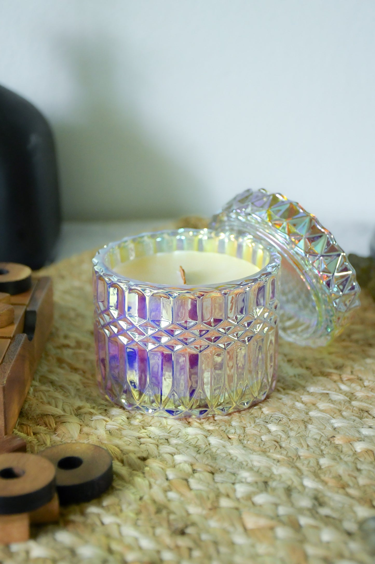 Peach Mango Candle - Beeswax Wood Wick 7-8oz – 7oz non toxic candle