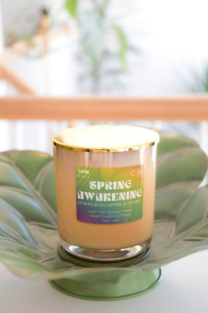 Spring Awakening Candle - 12oz Beeswax Citrus Jasmine – non toxic candle