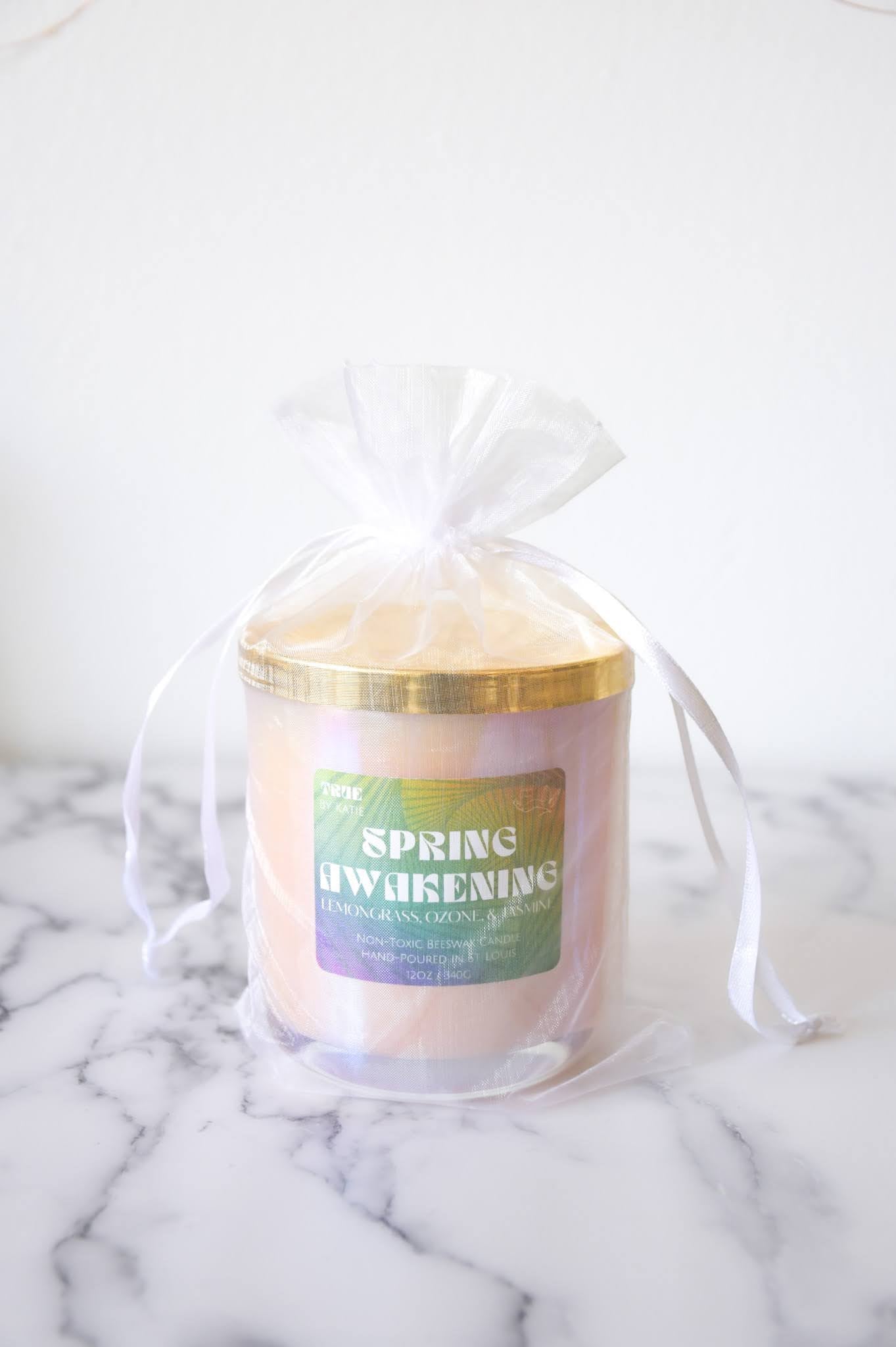 Spring Awakening Candle - 12oz Beeswax Citrus Jasmine – non toxic candle