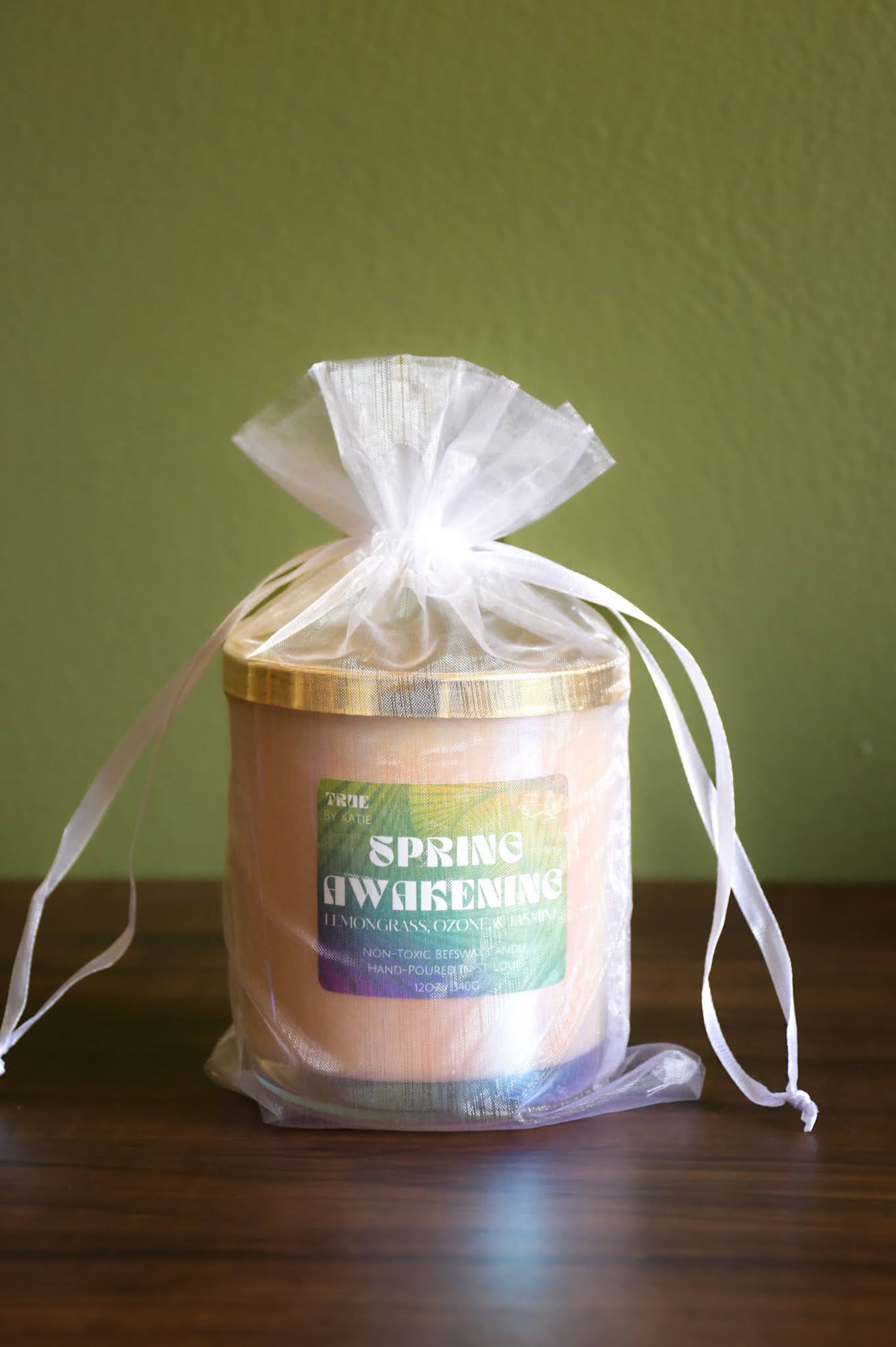 Spring Awakening Candle - 12oz Beeswax Citrus Jasmine – non toxic candle