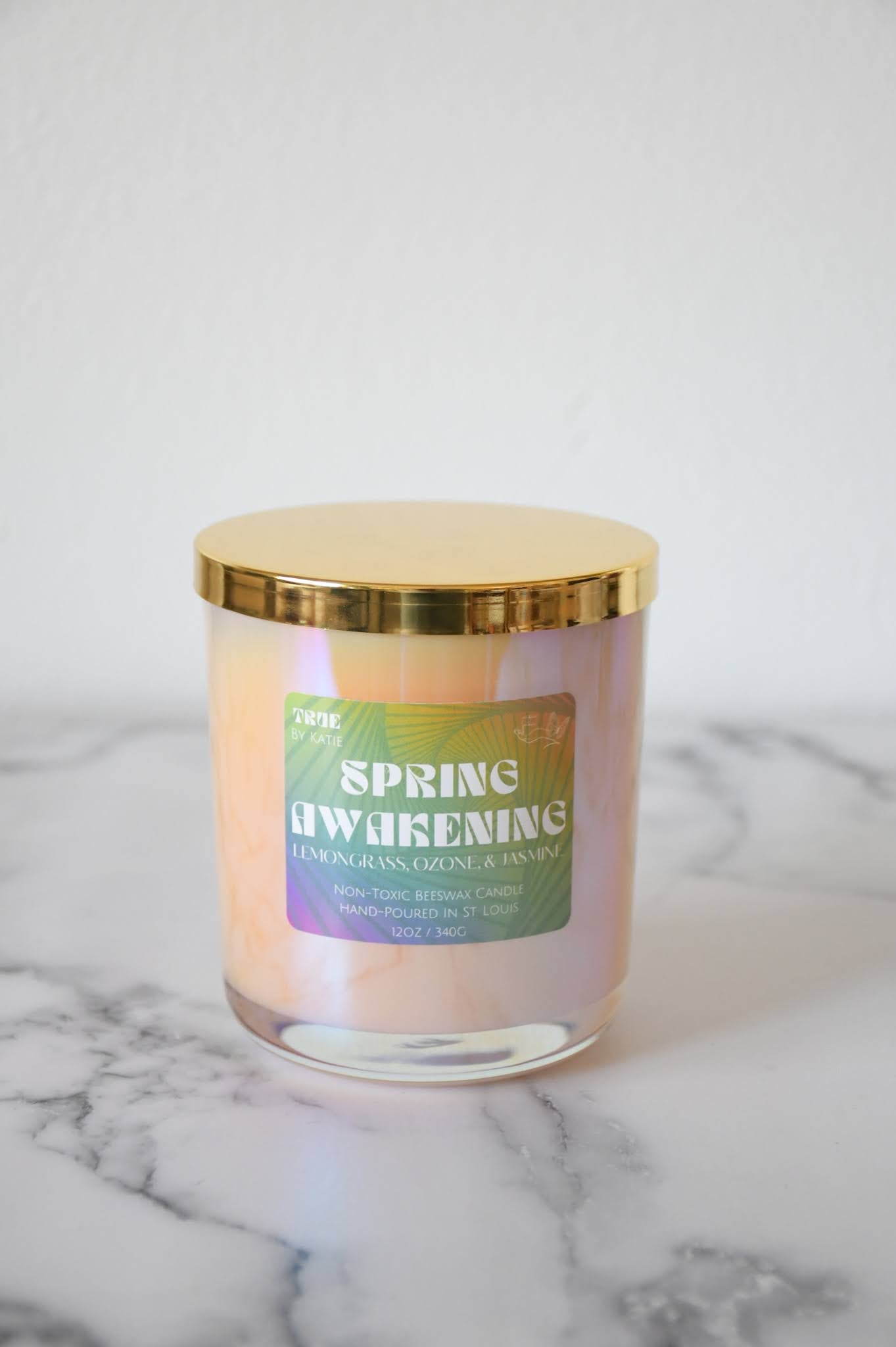 Spring Awakening Candle - 12oz Beeswax Citrus Jasmine – non toxic candle