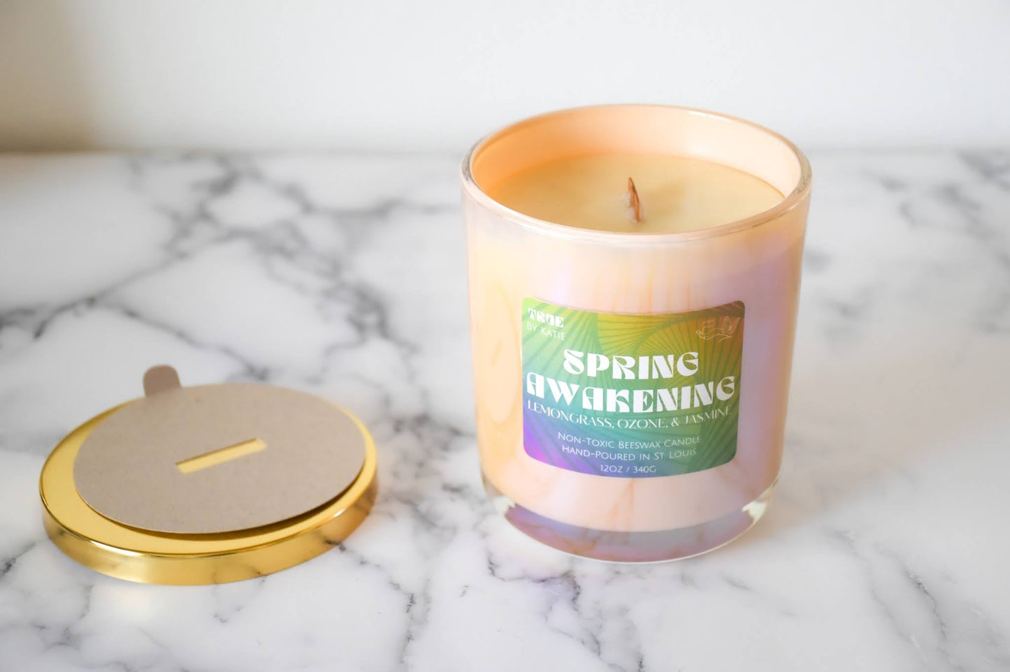 Spring Awakening Candle - 12oz Beeswax Citrus Jasmine – non toxic candle