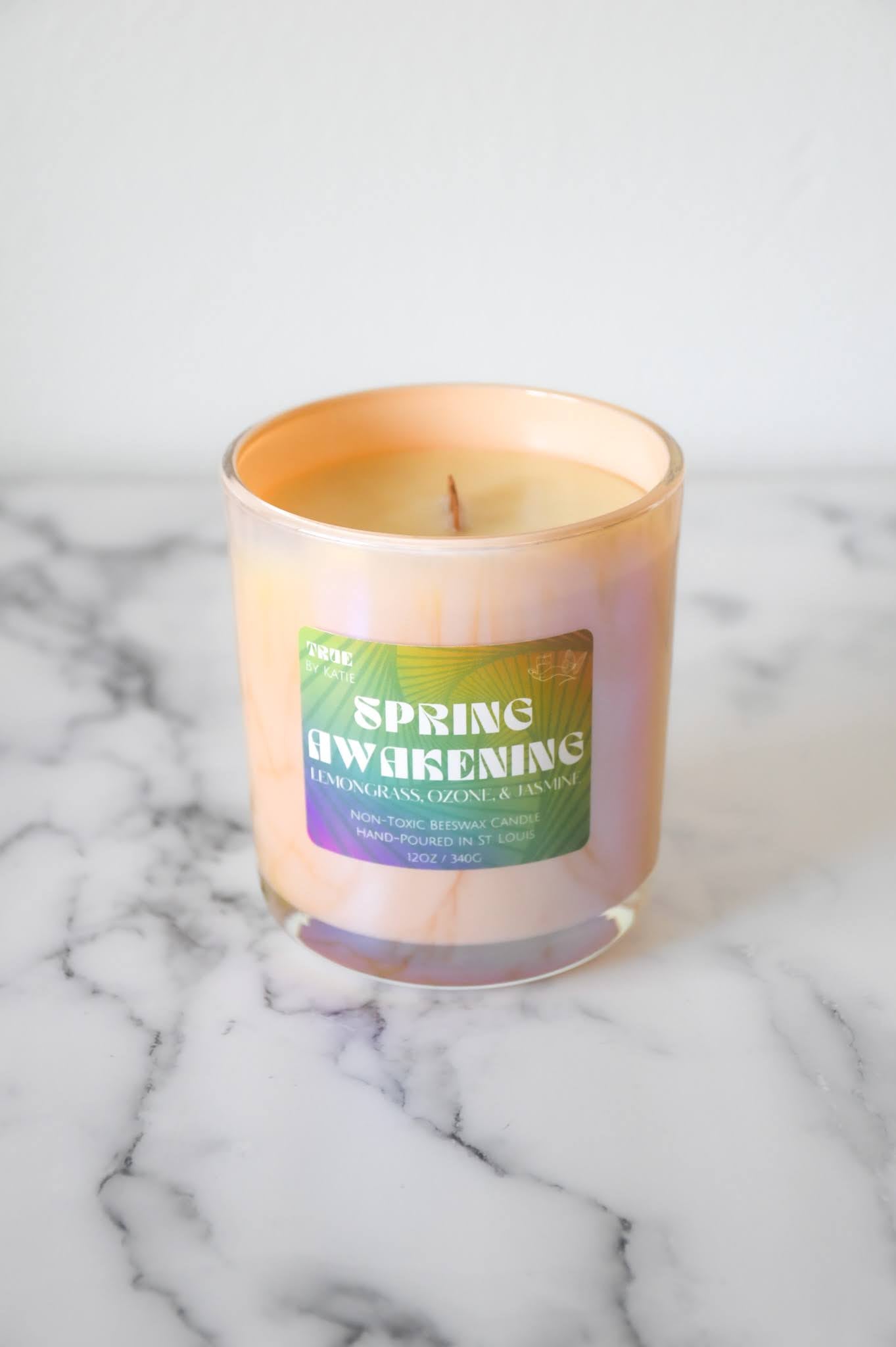 Spring Awakening Candle - 12oz Beeswax Citrus Jasmine – non toxic candle