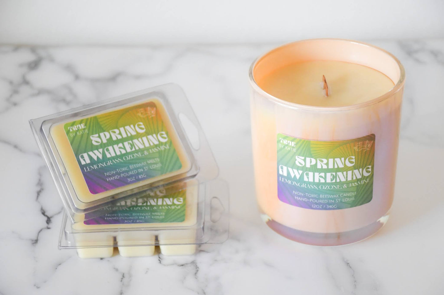 Spring Awakening Candle - 12oz Beeswax Citrus Jasmine – non toxic candle