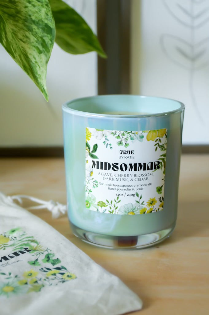 Midsommar Candle - 12oz Floral Beeswax Refillable – non toxic candle