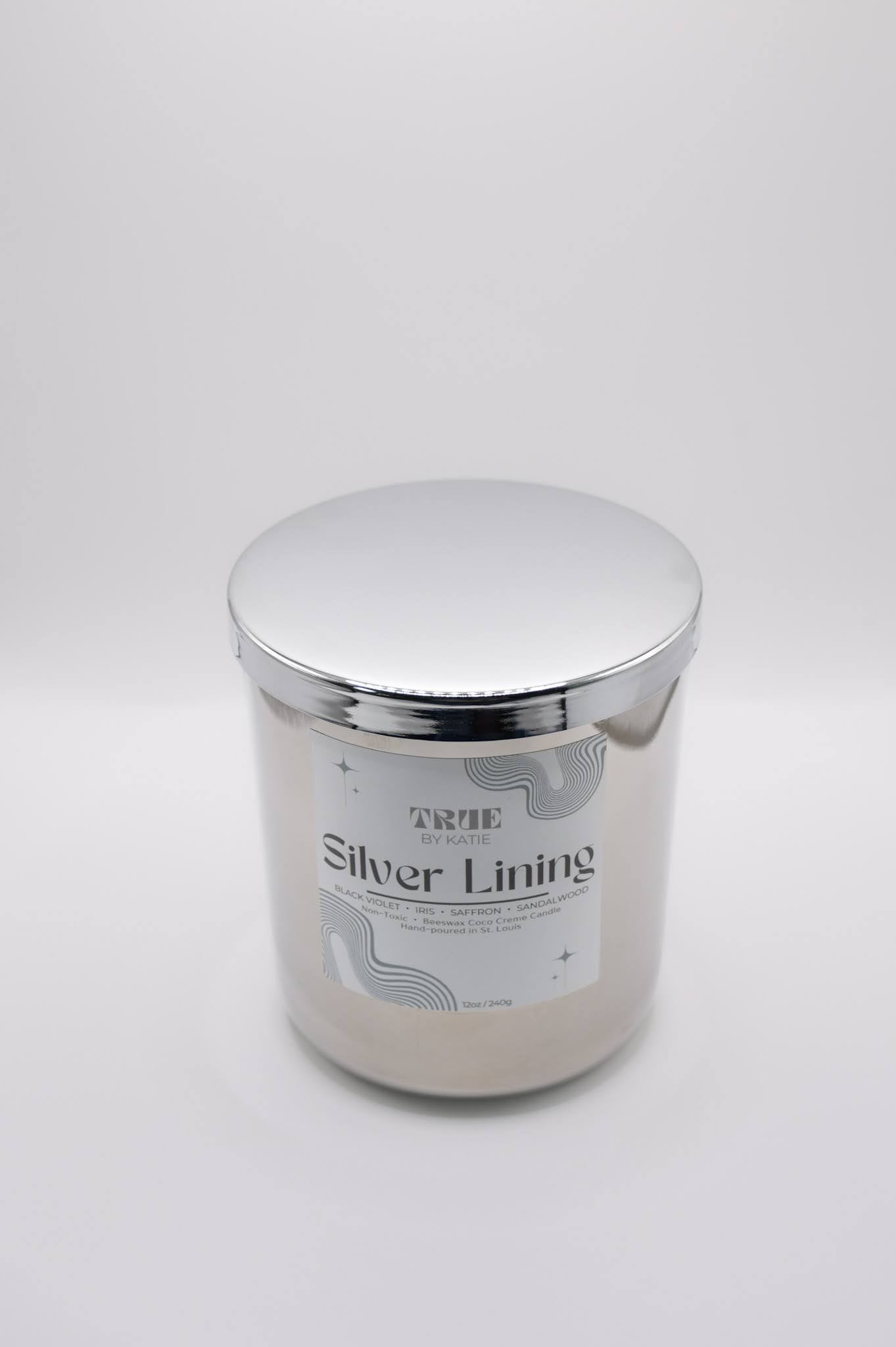 Silver Lining Beeswax Candle 12oz - Refillable – non toxic candle