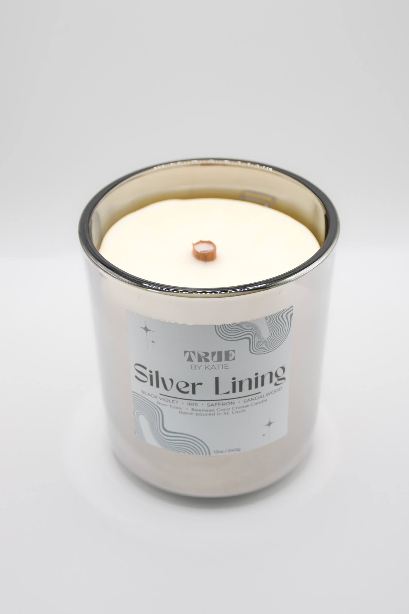 Silver Lining Beeswax Candle 12oz - Refillable – non toxic candle