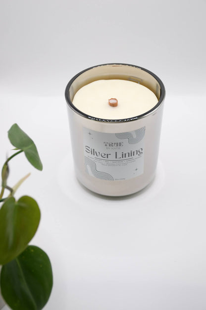 Silver Lining Beeswax Candle 12oz - Refillable – non toxic candle