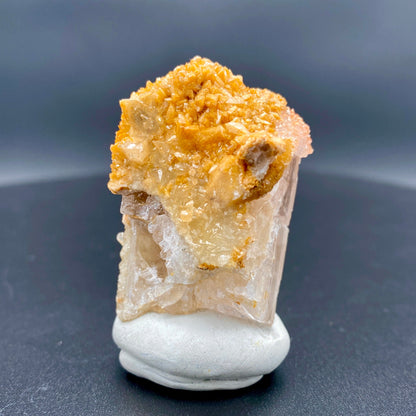 39.46 g. Danburite with Quartz Druzy and Golden Calcite – Danburite