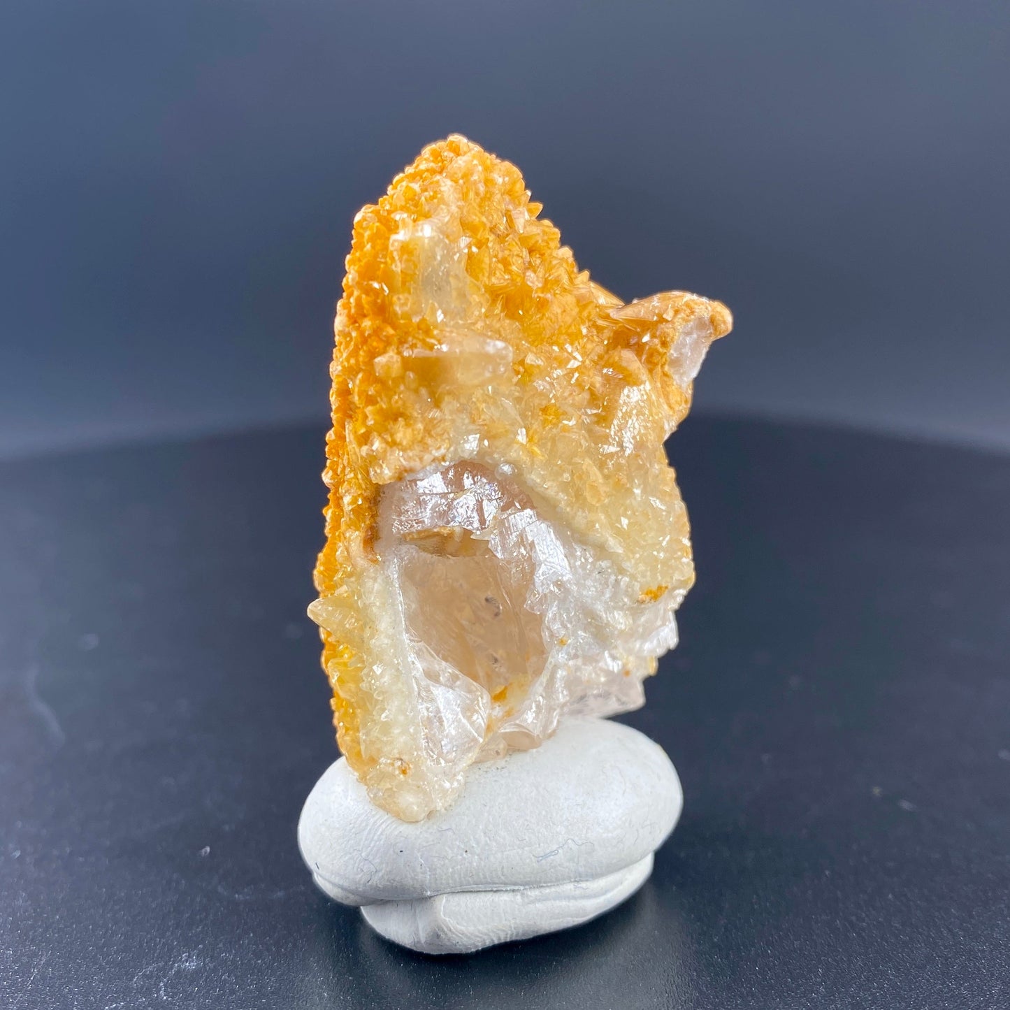 39.46 g. Danburite with Quartz Druzy and Golden Calcite – Danburite
