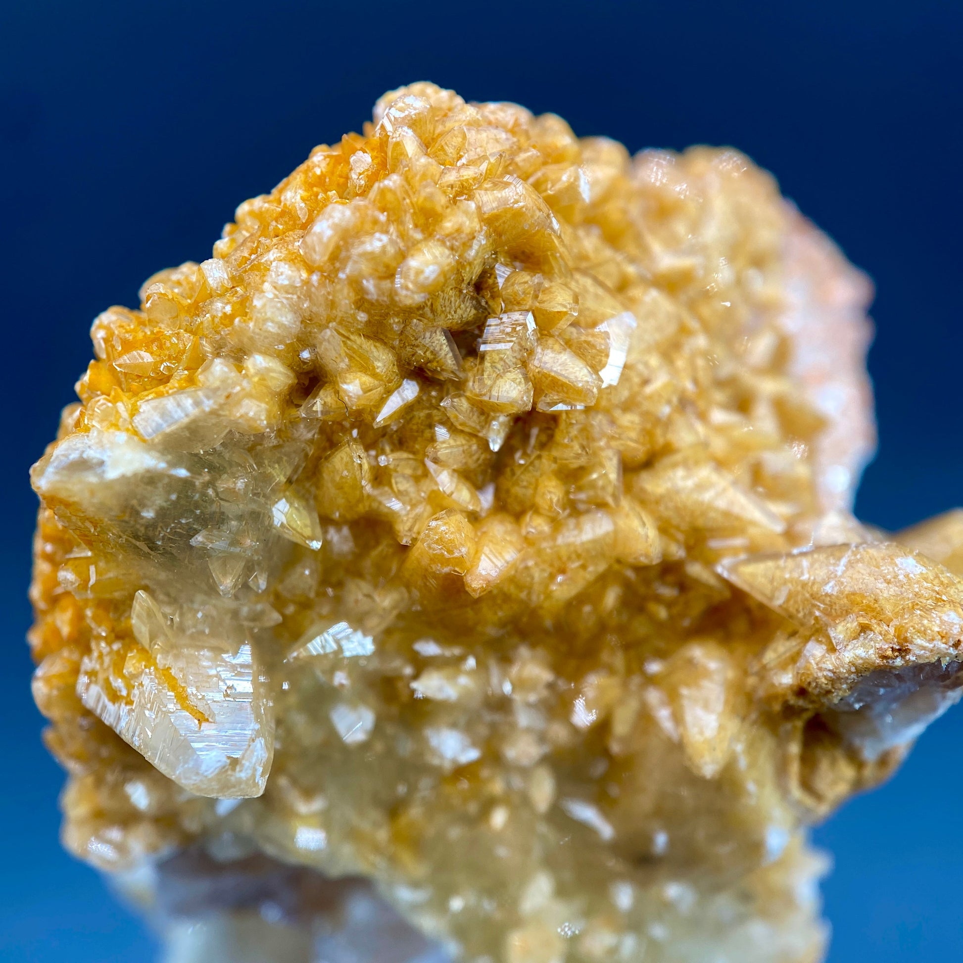 39.46 g. Danburite with Quartz Druzy and Golden Calcite – Danburite